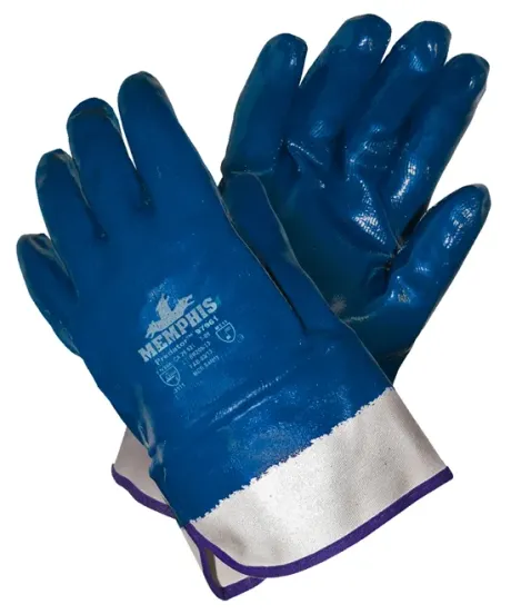 Luva de Proteção Banho Total Nitrílico MCR Safety Predator Com Punho de Segurança CA 39142