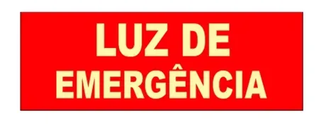 Placa de Sinalização Luz de Emergência Fotoluminescente 7x20 CM Certificada norma ABNT 16820 - LE