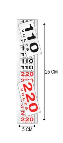 Etiquetas de Sinalização Adesiva em Alumínio Mista (110 V / 220 V) 05X25 CM