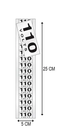 Etiquetas de Sinalização Adesiva em Alumínio 110 V 05X25 CM