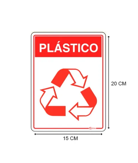 Adesivo de Sinalização em Vinil Reciclável Plástico 15X20 CM