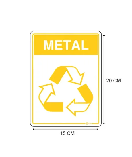 Adesivo de Sinalização em Vinil Reciclável Metal 15X20 CM