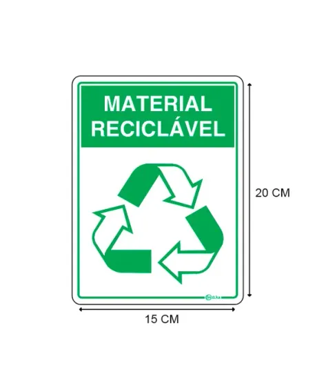 Adesivo de Sinalização em Vinil Material Reciclável 15X20 CM