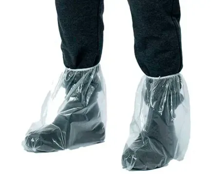 Bota em Polietileno Transparente Impermeável Com Elástico Brasmo Cano Médio Micra 0,08 CA 30680 - pacote com 50 unidades