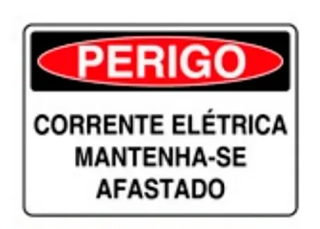 Placa de Sinalização em PVC Perigo Corrente Elétrica 25X35 CM Modelo SP4