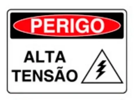 Placa de Sinalização em PVC Perigo Alta Tensão 25X35 CM Modelo SP6