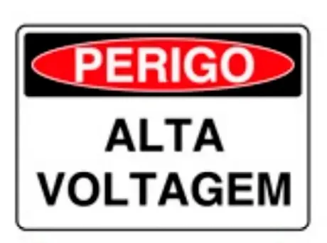 Placa de Sinalização em PVC Perigo Alta Voltagem 25X35 CM Modelo SP7
