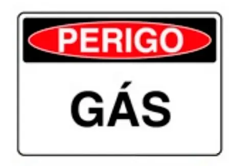 Placa de Sinalização em PVC Perigo Gás 25X35 CM Modelo SP21