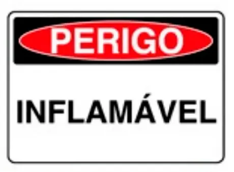 Placa de Sinalização em PVC Perigo Inflamável 25X35 CM Modelo SP28