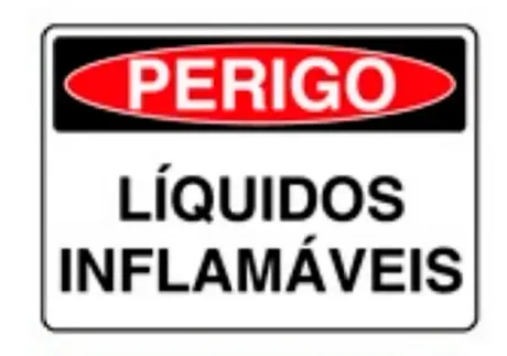 Placa de Sinalização em PVC Perigo Líquidos Inflamáveis 25X35 CM Modelos SP29