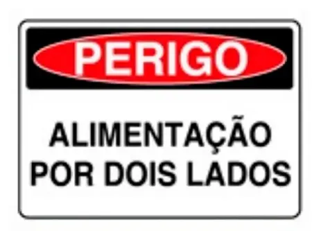 Placa de Sinalização em PVC Perigo Alimentação por Dois Lados 25X35 CM SP49