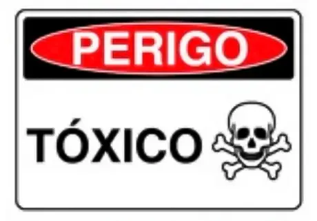 Placa de Sinalização em PVC Perigo Tóxico Risco de Morte 25X35 CM Modelo SP69