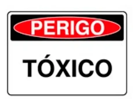 Placa de Sinalização em PVC Perigo Tóxico 25X35 CM Modelo SP70