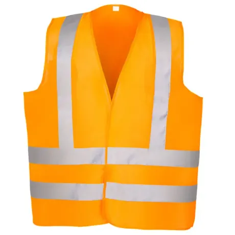Colete Refletivo Laranja Danny Vicsa Classe 2 Fechamento em Velcro e Sem Bolso Modelo VIC-71161