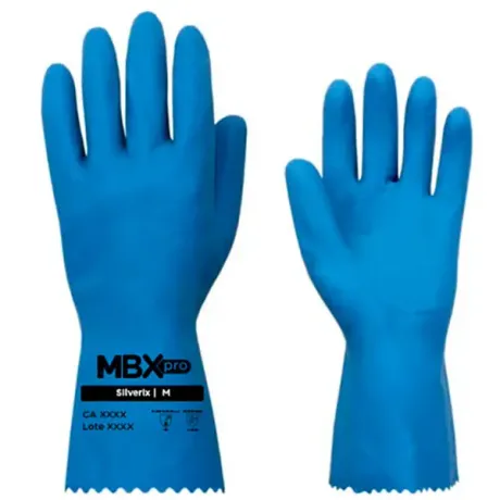 Luva de Látex MbxPro Silverix Com Forro Silver Liso Uso Prolongado Sem Desconforto CA 48881