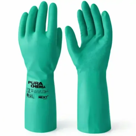 Luva Nitrílica Premium Purachem Next Safaty Modelo 11.200 Com Forro Comprimento 33Cm CA 51168