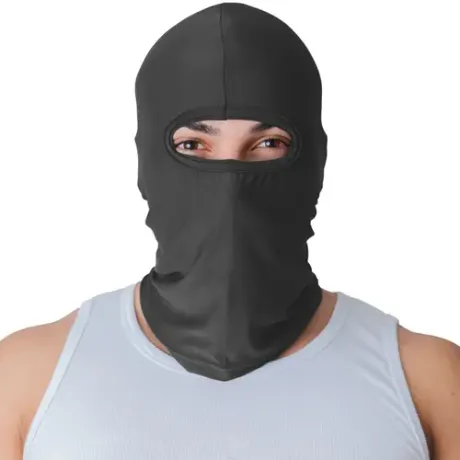 Capuz Balaclava Com Proteção UV 50+ EM Poliéster Cinza Tecido leve e Respirável