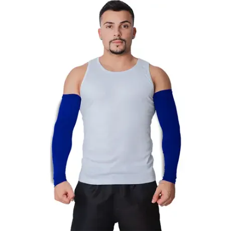Mangote Para Proteção Solar UV50+ Azul Royal Em Poliéster Ideal Para Atividades ao ar livre