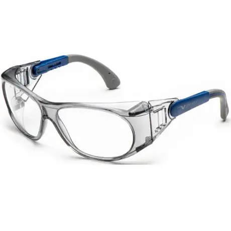 Óculos de Segurança Univet  539 - 539.00.01.99 - Ideal Para Aplicar Lentes de Grau Cor Cinza e Azul  Ca 51287