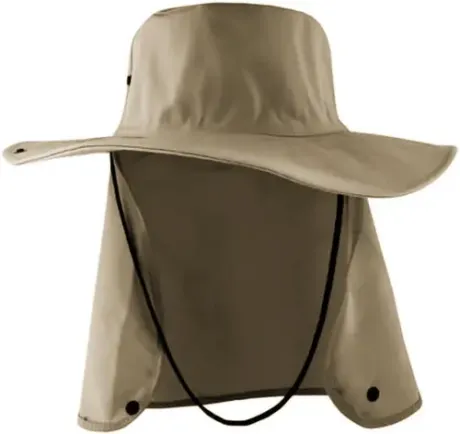 Chapéu Pescador Com Proteção na Nuca Com Proteção Uv Cor Caqui