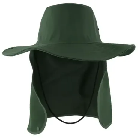 Chapéu Pescador Com Proteção na Nuca Com Proteção Uv Cor Verde Musgo
