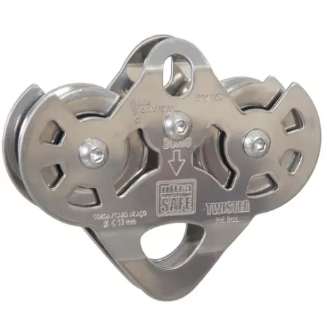 Polia Dupla Twister Ultra Safe Em Aço Inox Para Corda Até 13MM Ou Cabo de Aço USP400880000