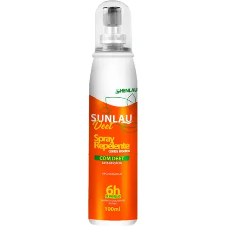Repelente Sunlau Deet Spray 100ml Com Duração de Até 6 Horas Hipoalergênico
