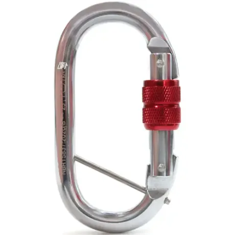Mosquetão Aço Oval 25kN SideUp com Trava Rosca e Pino de Segurança Check Lock  SU2857