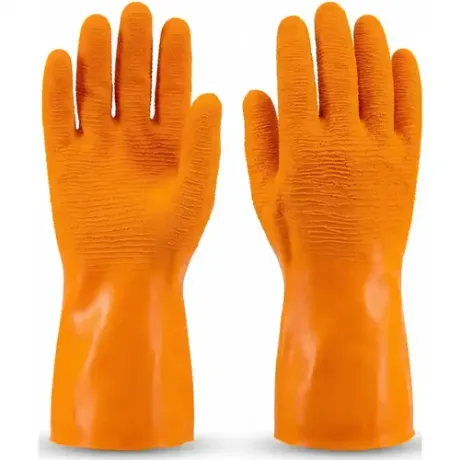 Luva de Segurança Super Orange Látex Corrugado Térmica e Química CA 33778 (S-ORANGE-N)