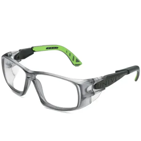 Óculos de Segurança para Graduação Univet 5X9 Clear 5X9.03.00.00 Aceita Lentes de Grau UV380 Antirrisco Antiembaçante Antirreflexo CA 38.095 - Tamanho G (58)