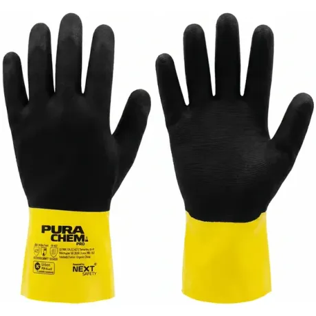 Luva de Segurança Química PuraChem Pro Next Safety Cód. 10.900 Tipo A EN 374 Nitrilica Total 360° CA 52.427