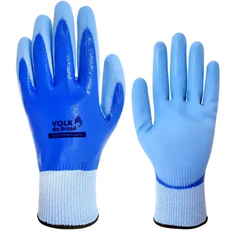 Luva Volk Nitril Therma Corte 10.18.473.14 Anticorte Nível F Frio FDA Frigorífico Azul CA 51184