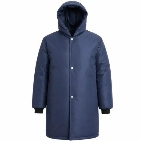 Japona Térmica Frigorífica Nylon Maicol Azul Marinho com Capuz Manta 150g/m² Proteção Contra Frio Câmara Fria CA 10975