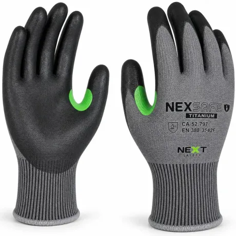 Luva de Proteção ao Corte Next Safety Nexsafe Titanium PU Corte Nível 5 TDM F Nível Máximo CA 52797