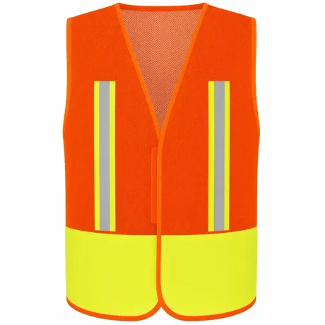Colete Refletivo Tipo Tela Bicolor Laranja com Amarelo Next Safety Alta Visibilidade Sem Bolso 40.500