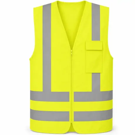 Colete Refletivo 1 Bolso Amarelo Next Safety Alta Visibilidade NBR 15292 Classe 2 Zíper Cód 41.101