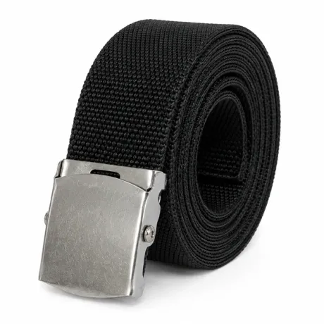 Cinto de Nylon Preto com Fivela Metálica de Engate Rápido Ajustável